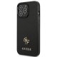 Guess Saffiano 4G Small Metal Logo dėklas iPhone 13 Pro / 13, juodas