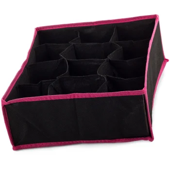 Drawer Organizer for Underwear and Socks, 12 Compartments, Black