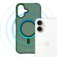 Telefono dėklas 3mk Smoke MagCase iPhone 16, MagSafe, pusiau permatomas žalias