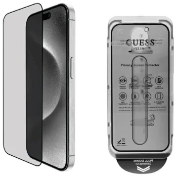 Guess Screen Protector Privacy 2.5D Outline Tempered Glass for iPhone 16 Pro
