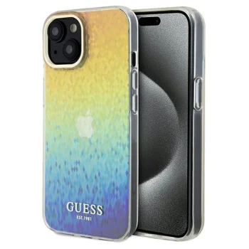 Guess dėklas iPhone 13 / 14 / 15 IML Faceted Mirror Disco, daugiaspalvis