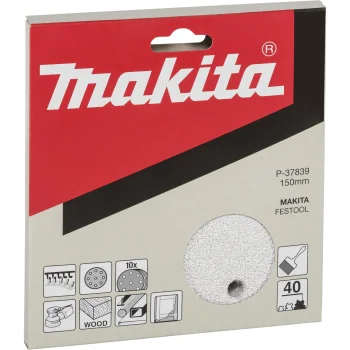 Šlifavimo diskai Makita P-37839, 150 mm, K40, 10 vnt.