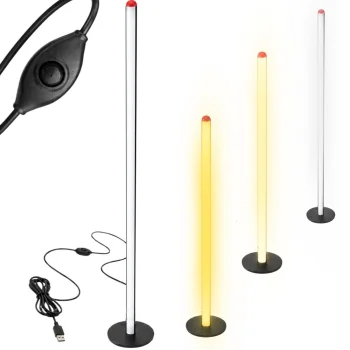 LED pastatomas šviestuvas 100cm, 3 šviesos spalvos, reguliuojamas, juodas