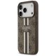 Dėklas Guess 4G Printed Stripes MagSafe, skirtas iPhone 17 Pro, rudas