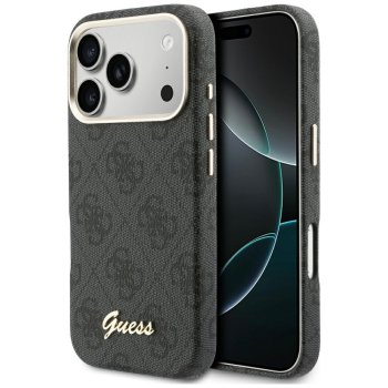 Guess 4G Script MagSafe dėklas, skirtas iPhone 17 Pro, juodas