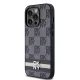 DKNY Leather Checkered Mono Pattern dėklas skirtas iPhone 14 Pro, juodas