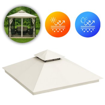 Vandeniui atsparus atsarginis stogas MultiGarden 3x3 m pavėsinei, smėlio spalvos