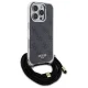 Guess dėklas iPhone 16 Pro telefonui Crossbody Cord 4G Print, juodas