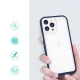 Skaidrus dėklas iPhone 13 Pro su mėlynu rėmeliu Hybrid Armor Clear 3 in 1