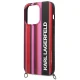 Karl Lagerfeld Color Stripes Strap Case for iPhone 14 Pro Max - Pink
