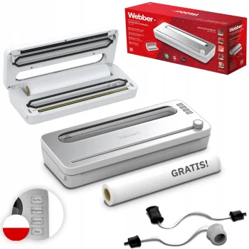Webber WEBV104B Vacuum Sealer for Food, 120W, White