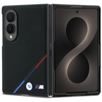 BMW M Leather Perforated MagSafe dėklas Samsung Galaxy Z Fold 8, juodas