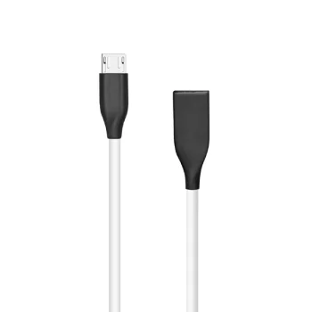 Silikoninis laidas Extra Digital USB - Micro USB, 1 m, baltas