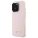 Guess Silicone Script Metal Logo & Frame Case for iPhone 16 Pro - Pink
