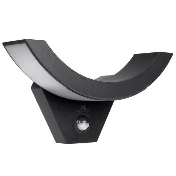 Maclean LED Facade Lamp with Motion Sensor, 10W, IP54, 800lm, Black