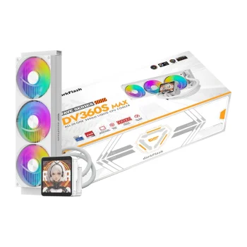 Skysčio aušinimo sistema DarkFlash DV360S MAX White, 360mm AIO, 3.95" IPS, ARGB