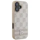DKNY dėklas, skirtas iPhone 16, Checkered Mono Pattern & Printed Stripes, rožinis