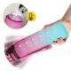 4FIZJO Motivational Tritan Water Bottle 1 L, Blue-Pink