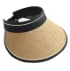 Straw Sun Visor Hat with Adjustable Band, Beige