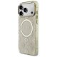 Guess IML Peony Dot MagSafe dėklas iPhone 17 Pro Max telefonui, smėlio spalvos