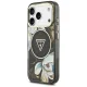 Dėklas Guess IML Glitter Flowers Triangle MagSafe iPhone 17 Pro / 18 Pro, juodas
