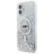 Karl Lagerfeld iPhone 16 Plus dėklas Liquid Glitter Karl Head MagSafe, skaidrus