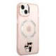 Karl Lagerfeld iPhone 14 Plus dėklas Iconic Karl & Choupette, rožinis
