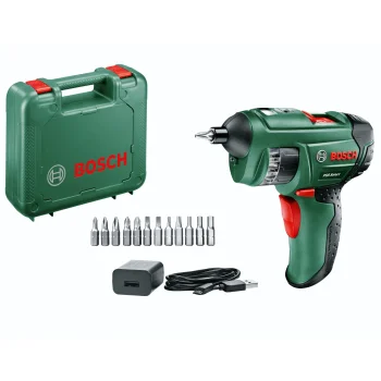 Akumuliatorinis suktuvas Bosch PSR Select 3.6 V su integruotu antgalių būgnu
