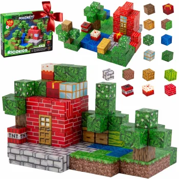 Ricokids RK-785 magnetic building blocks, 108 pieces, 2 × 2 cm