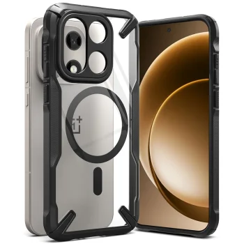 Ringke Fusion X Magnetic MagSafe dėklas telefonui OnePlus 15, Clear Black