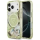 Guess IML Glitter Flowers Triangle MagSafe case for iPhone 18 Pro Max / 17 Pro Max, green