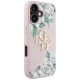 Dėklas Guess Grained Roses Big 4G logo telefonui iPhone 16 6.1\", rausvas