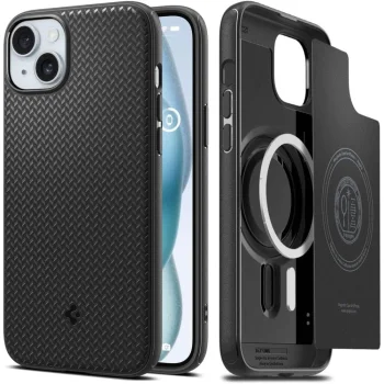 Spigen Mag Armor MagSafe dėklas telefonui iPhone 15, matinė juoda