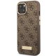Guess 4G Logo Plate MagSafe dėklas Apple iPhone 14 Plus, rudas