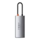 Baseus Metal Gleam Series 4in1 USB-C Šakotuvas (USB 3.0, USB 2.0, HDMI, PD) Pilkas
