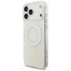 Guess IML Flowers Electro Pearl Strap MagSafe Case for iPhone 17 Pro Max, White