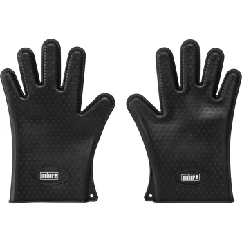 Weber 7017 silikoninės kepsninės pirštinės, 9 dydis, juodos