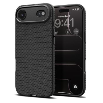 Spigen Liquid Air dėklas iPhone 17 / 17 Air telefonui, juodas