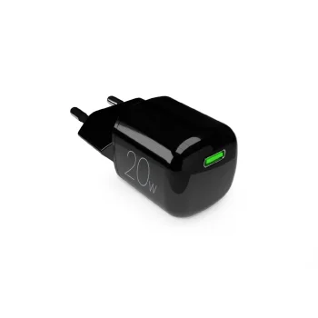 Sieninis įkroviklis Puro 20W GaN USB-C, juodas