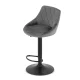 Leobert Bar Stool with Adjustable Height and Footrest, Velour, Grey