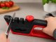 4-Stage Knife and Scissor Sharpener with Angle Adjustment, Red/Black
