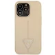 Guess Saffiano Triangle Logo dėklas, skirtas iPhone 14 Pro Max, rusvas (Beige)