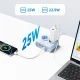 Orico PDC25 25W 6in1 Power Strip 2x AC + 2x USB-A + 2x USB-C - Blue