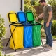 Atliekų rūšiavimo stovas MultiGarden 3x120 l, 3 vietų rėmas
