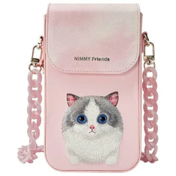 Nimmy Big Eyed Pet 2.0 Cat telefono krepšelis, rožinis