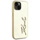 Dėklas Karl Lagerfeld Wrinkled Metal Signature telefonui iPhone 15, auksinis