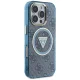 Guess dėklas iPhone 16 Pro Max telefonui IML Metal Glitter MagSafe, mėlynas
