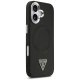 Guess dėklas iPhone 17 telefonui PU Leather Triangle Logo MagSafe, juodas