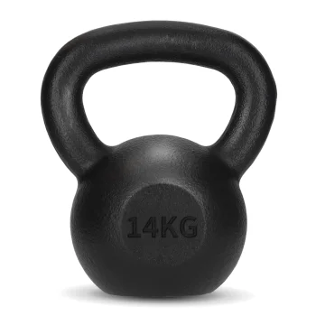 Cast Iron Kettlebell for Strength Training 4FIZJO 14 kg, black