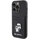 Karl Lagerfeld dėklas iPhone 15 Pro telefonui Saffiano Cardslot, juodas